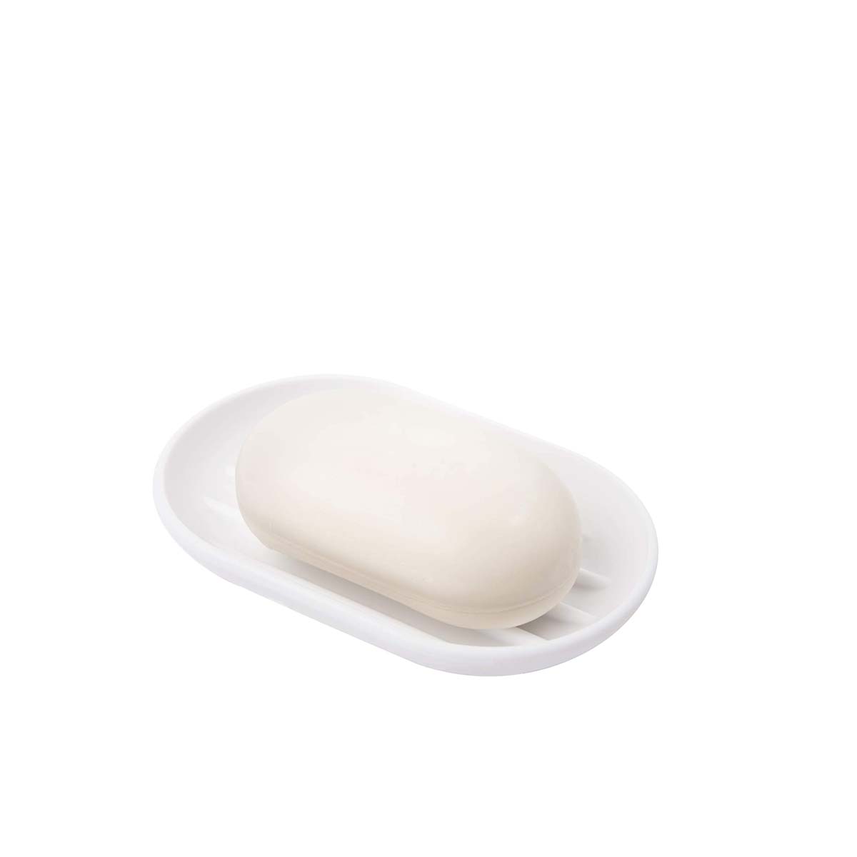 Porte-savon blanc à rainures
